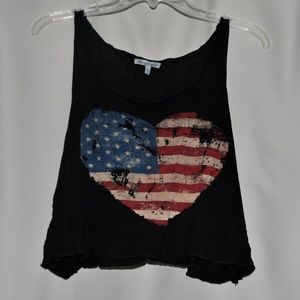 Cropped America Heart Tank